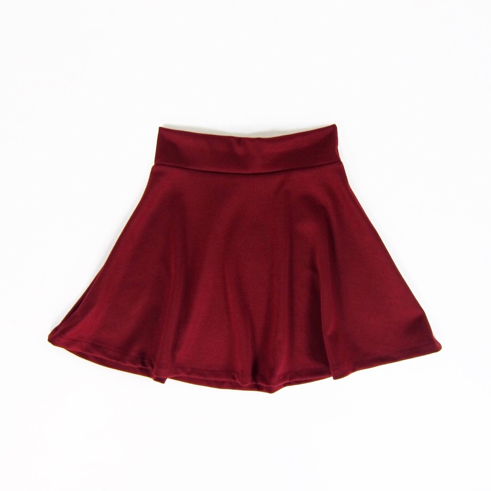 Burgundy Skater Skirt
